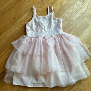 Pretty pink ruffle tulle and sequins dress